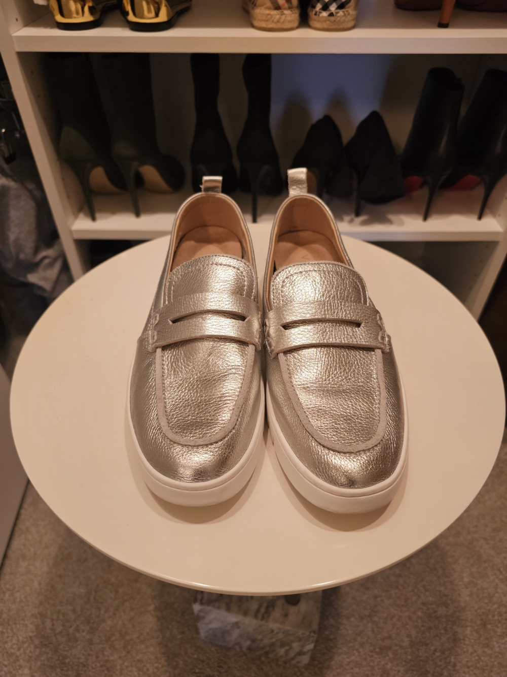 Vionic Silver Metallic Slip-On Loafers